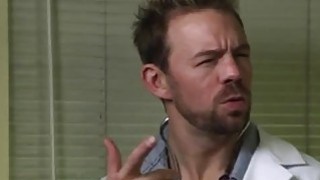 Doctor examines hot patients deep throat with his long tool Thumbnail