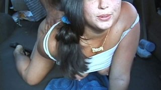 Fat amateur teen Mimi takes a hardcore ride on a bangbus Thumbnail