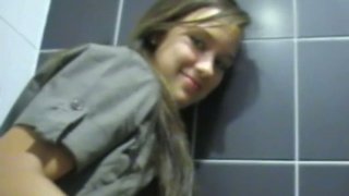 Amateur couple fucking in the public toilet room Thumbnail