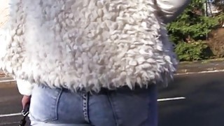 Hot blonde sucks and fucks pov in public Thumbnail