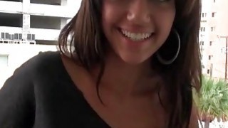 Stunning teen latina sucking big cock with lust in POV Thumbnail