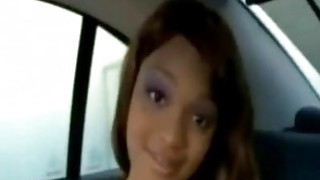 Gorgeous ebony likes fucking in the back seat Thumbnail